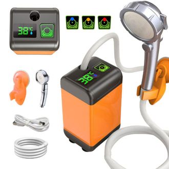 OEM Ducha Port&aacute;til Para Camping, Bomba De Ducha El&eacute;ctrica Para Exteriores, Pantalla Inteligente De Temperatura - 7800 Mah