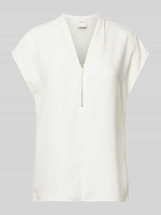 Calvin Klein Regular Fit Blusenshirt mit V-Ausschnitt Modell GEORGETTE in Weiss, Gr&ouml;&szlig;e 34