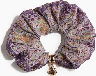 H&M Charm-detail scrunchie - Lila/Paisleymuster