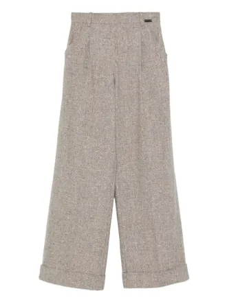 Manzoni24 tweed wide-leg trousers - Neutrals