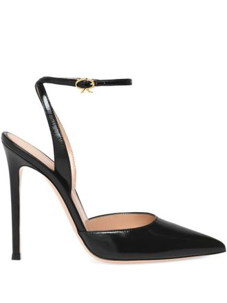 Gianvito Rossi 115mm Cara ankle-strap heeled pumps - women - Calf Leather/Calf Leather/Calf Leather - 37.5 - Black