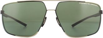 Porsche Design Aviator Light Gold Green P8681 Sunglasses