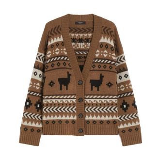 Max Mara Cardigans, female, Brown, XS, Wadded Cardigan