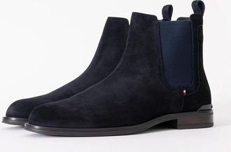 Tommy Hilfiger Mens Tommy Hilfiger Corporate Hilfiger Mens Suede Chelsea Boots - Desert Sky - Blue/Black - Size: 10.5