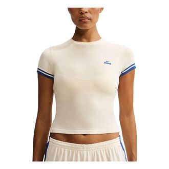 Nike (WMNS) Nike SKIMS Stretch Knit Cropped T-Shirt Actv Ivory Cobalt IU2212-108