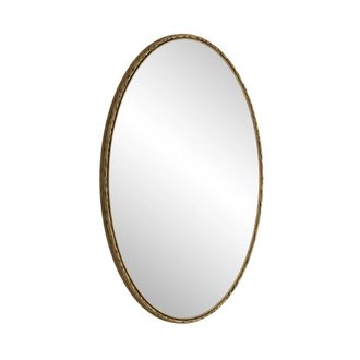 STILVORA Espejo Simple Ovalado De Pared Con Montaje Vertical U Horizontal Para Ba&ntilde;o En Hierro Vidrio Y Mdf Dorado