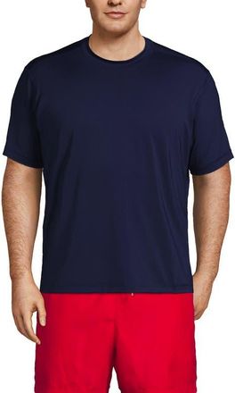 Lands End Short Sleeve Swim Tee Rash Guard in Deep Sea Navy at Nordstrom, Size Xx-Large