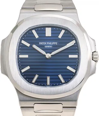 Patek Philippe 50th Anniversary White Gold Nautilus Blue Dial Watch 5810-1G-001