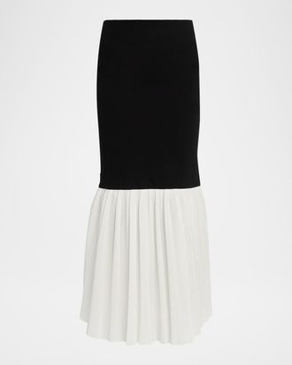 Co lorblock Peplum Maxi Skirt