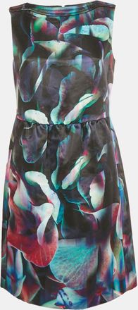 Emporio Armani Multicolor Digital Print Satin Sleeveless Dress