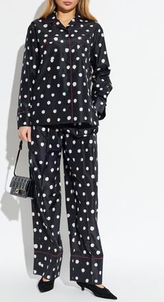 Fendi Silk Trousers, Womens, Black