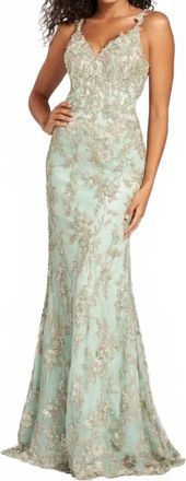 Mon Cheri Tulle Lace Gown In Ivy
