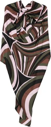 Pucci Iride-print Asymmetric Midi Dress