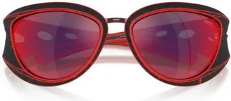 Diesel 61mm Cat Eye Sunglasses in Black Barrelling Red at Nordstrom