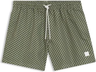 BOSS Printed swim shorts with logo badge
