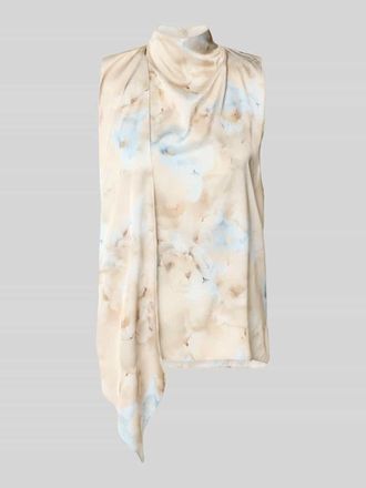 Rinascimento Rinascimento Bluse mit Stehkragen und asymmetrischem Design in Beige, Gr&ouml;&szlig;e XL