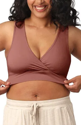 Kindred Bravely Busty French Terry Racerback Nursing & Sleep Bra - Fits Sizes 30E-46H in Redwood at Nordstrom, Size X-Large