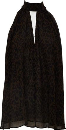 Rotate Mouwloze top met hoge hals en split aan de voorkant - Dames - Tops zonder mouwen - Bruin - 2XS - Tops