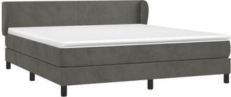 vidaXL Cama Box Spring Con Colch&oacute;n Terciopelo Gris Oscuro 160x200 Cm Vidaxl