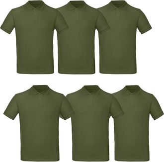 Generic 6 Pack Adults Pique Polo (Khaki Green, 3XL)