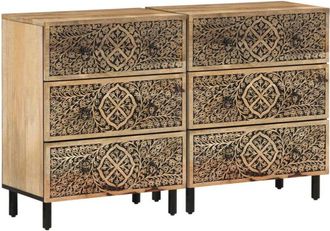 vidaXL vidaXL Side Cabinets 2 pcs 60x33x75 cm Solid Wood Mango