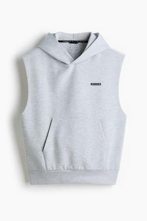 H&M Sleeveless Sports Hoodie With Drymove in Gray Melange at Nordstrom, Size Xx-Large