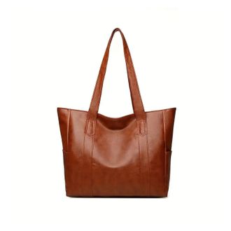 Generic RUHTEUO Tote bags for women Vintage Large Capacity Tote Bag, Retro Vegan Shoulder, Womens Casual Handbag For Commute(Coffee)