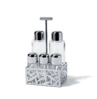 Alessi Cactus Set De Condimentos Plateado Transparente