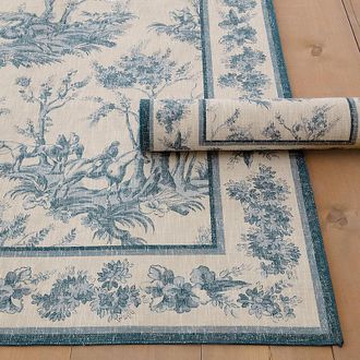 Ballard Designs Carson Kressley Saddler Toile Printed Rug - 26 x 8 Runner - Ballard Designs