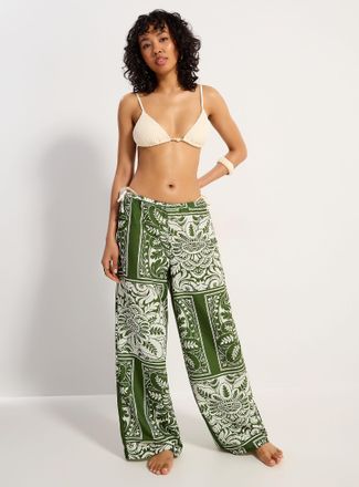 Simons Womens Vacation-pattern wide-leg pant