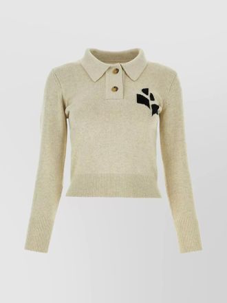 Isabel Marant cotton wool m&eacute;lange polo sweater