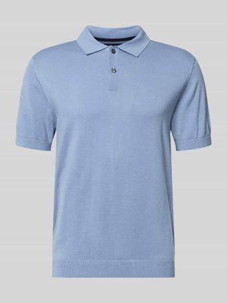 Christian Berg Regular Fit Poloshirt in Strick-Optik in Eisblau, Gr&ouml;&szlig;e 3XL