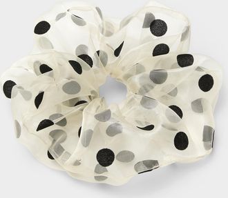 Simons Womens Large dotted organza scrunchie