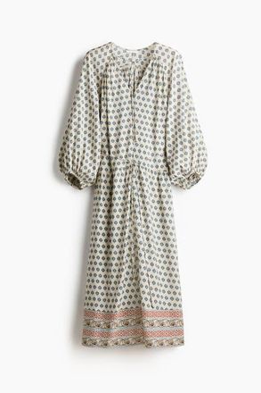 H&M Oversized Tunic Dress in Light Beige/patterned at Nordstrom, Size Xx-Large