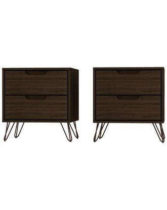 Manhattan Comfort Rockefeller Nightstand 2.0 - Set Of 2