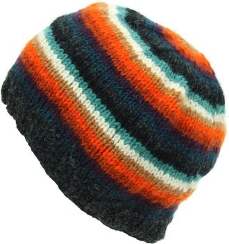 Loud Elephant Hand Knitted Wool Beanie Hat - Stripe Anu