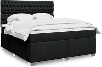 vidaXL Vidaxl - Cama Box Spring Con Colch&oacute;n Tela Negro 180x200 Cm
