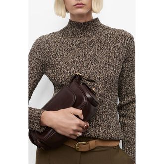 Mango Speckled Perkins Cotton Blend Sweater in Chocolate at Nordstrom Rack, Size X-Small