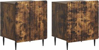 vidaXL Armario De Noche 2 Uds. Roble Ahumado 43 X 34,5 X 52 Cm Vidaxl