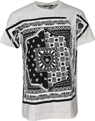 Dolce & Gabbana White Bandana Crew Neck Short Sleeves Mens T-shirt (Pre-Owned)