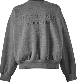 Fear of God Essentials sweatshirt met reli&euml;flogo en ronde hals