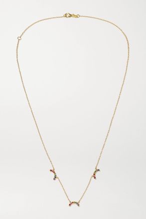 Andrea Fohrman Single Rainbow 14-karat Gold Multi-stone Necklace - Oro