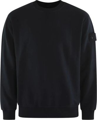 Stone Island Logo Patch Sweater - Heren - Sweatshirts - Blauw - 3XL - Hoodies & sweatvesten