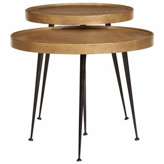 Berkfield Home Coffee Table&not;2 pcs Golden Engineered Wood in Gold