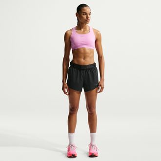 Nike Womens Swift Breathe Dri-FIT Mid-Rise 2.5 Brief-Lined Running Shorts in Black | IF1678-010
