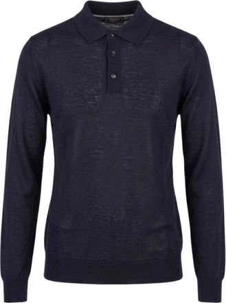 PESERICO Maglia Tricot U - Heren - Polos - Blauw - 2XL - Wol - Tops
