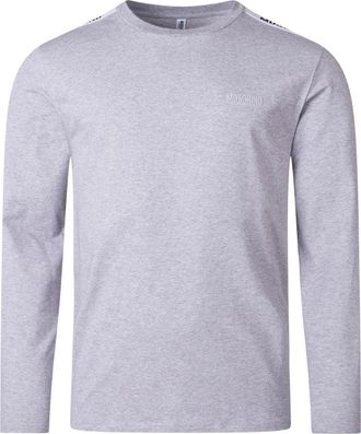 Moschino Heren Taped Shoulders T-shirt met lange mouwen (Grijs)