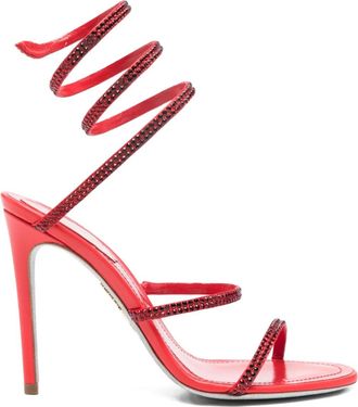 Rene Caovilla 110mm Cleo embellished spiral ankle-strap sandals - Red