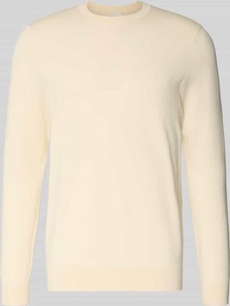 Profuomo Regular Fit Strickpullover mit Seide-Anteil in Offwhite, Größe XL