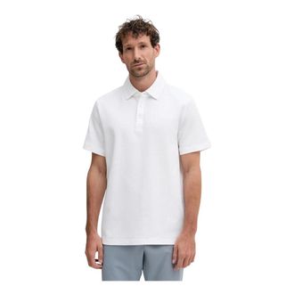 Michael Kors Tops, Heren, Wit, L, Katoen, Bubble Knit Stretch Katoenen Poloshirt